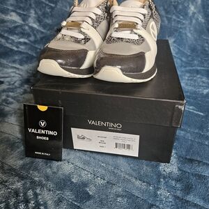 Valentino Gray and White Sneakers